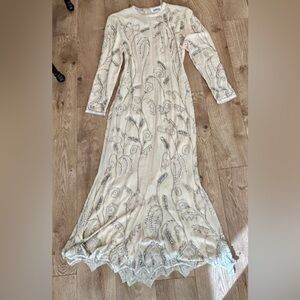 Elegant Cream Embroidered Wedding Dress